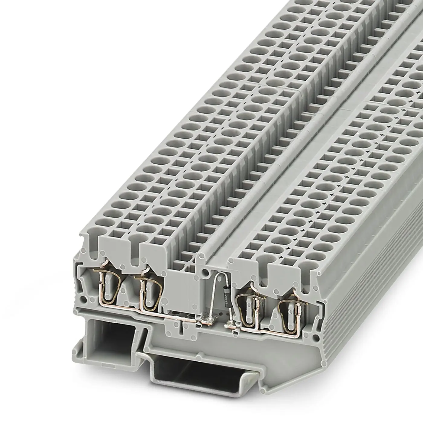 Produktfoto 1 von Phoenix Contact ST 2.5-QUATTRO-DIO/R-L Anschlussklemmenblock DIN-Schiene 1 Grau, 0.08 to 4 mm², 800 V Klemme