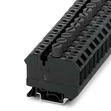 Produktfoto 1 von Phoenix Contact UK 10-DREHSILA 250 (5X20) Modularer Sicherungs-Anschlussklemmenblock 1 Schwarz, 800V Schraubbefestigung