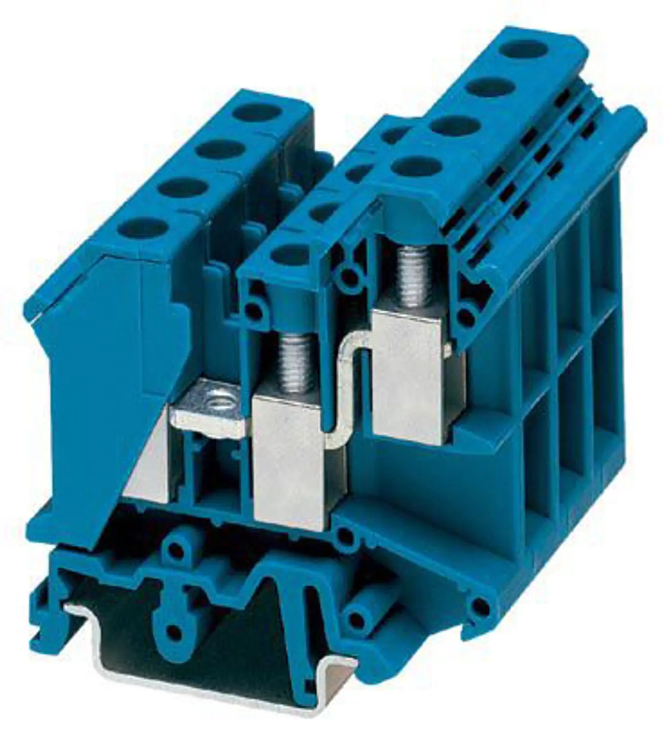 Produktfoto 1 von Phoenix Contact UK 10-TWIN BU Anschlussklemmenblock für Durchkontaktierung 2 Blau, 0.5mm², 10 mm², 800V