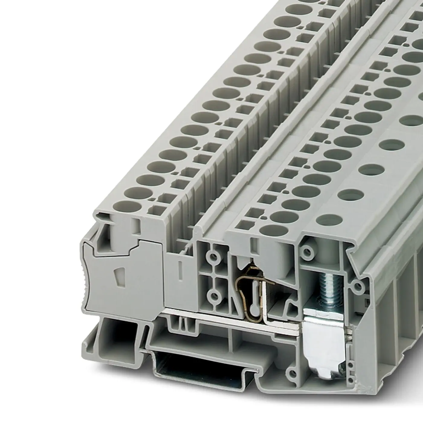 Produktfoto 1 von Phoenix Contact STU 35/ 4X10 Reihenklemme mit Sicherungshalter Einfach Grau, 1 kV / 125A, Schraubanschluss