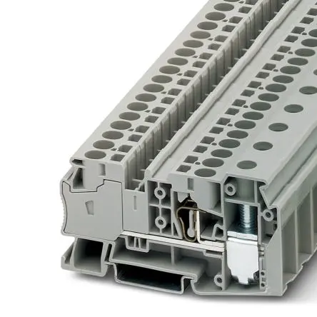 Produktfoto 1 von Phoenix Contact STU 35/ 4X10 Reihenklemme mit Sicherungshalter 1 Grau, 1.5mm², 50 mm², 1kV ZUGFEDER Abgesichert