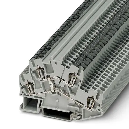 Produktfoto 1 von Phoenix Contact STTBS Clipline Anschlussklemmenblock DIN-Schiene 2 Grau, 0.08mm², 4 mm², 500V ZUGFEDER IECEx PTB 07.0024