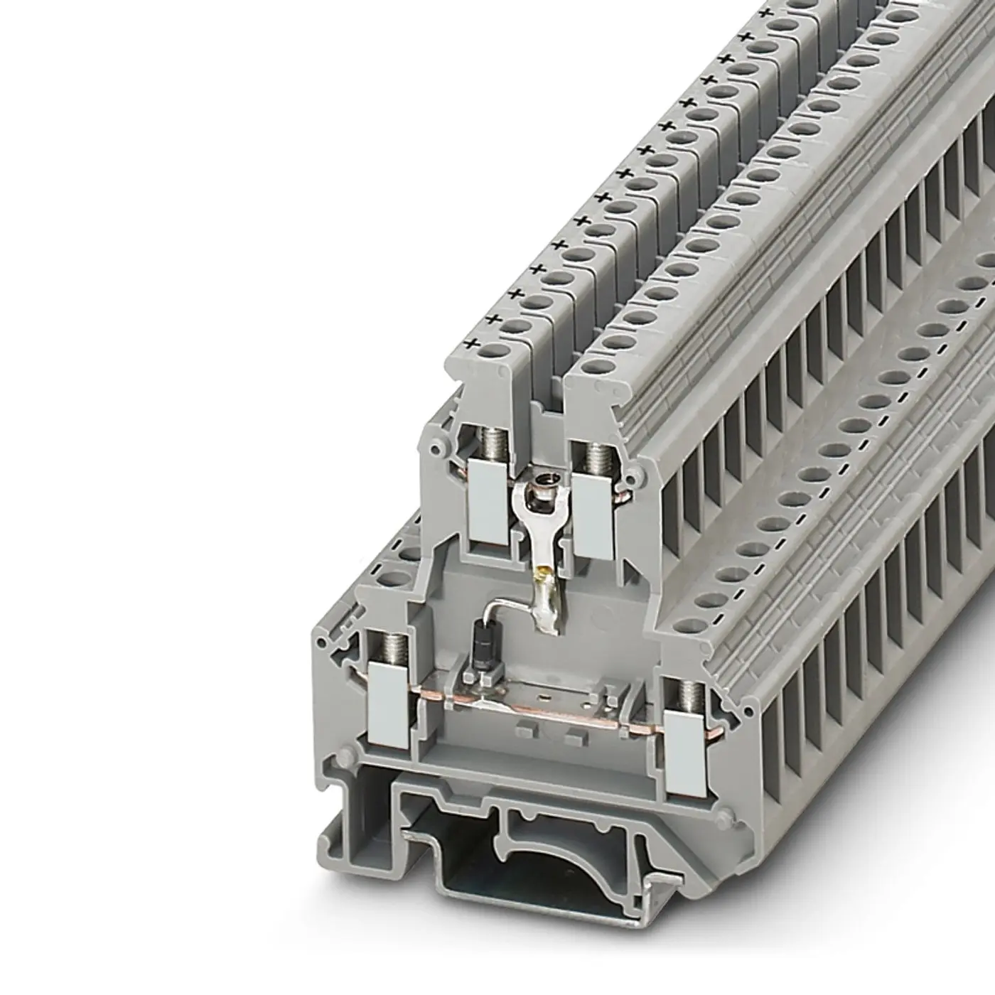 Produktfoto 1 von Phoenix Contact UKK Anschlussklemmenblock DIN-Schiene 2 Grau, 0.2 to 4 mm², 500 V Schraubbefestigung