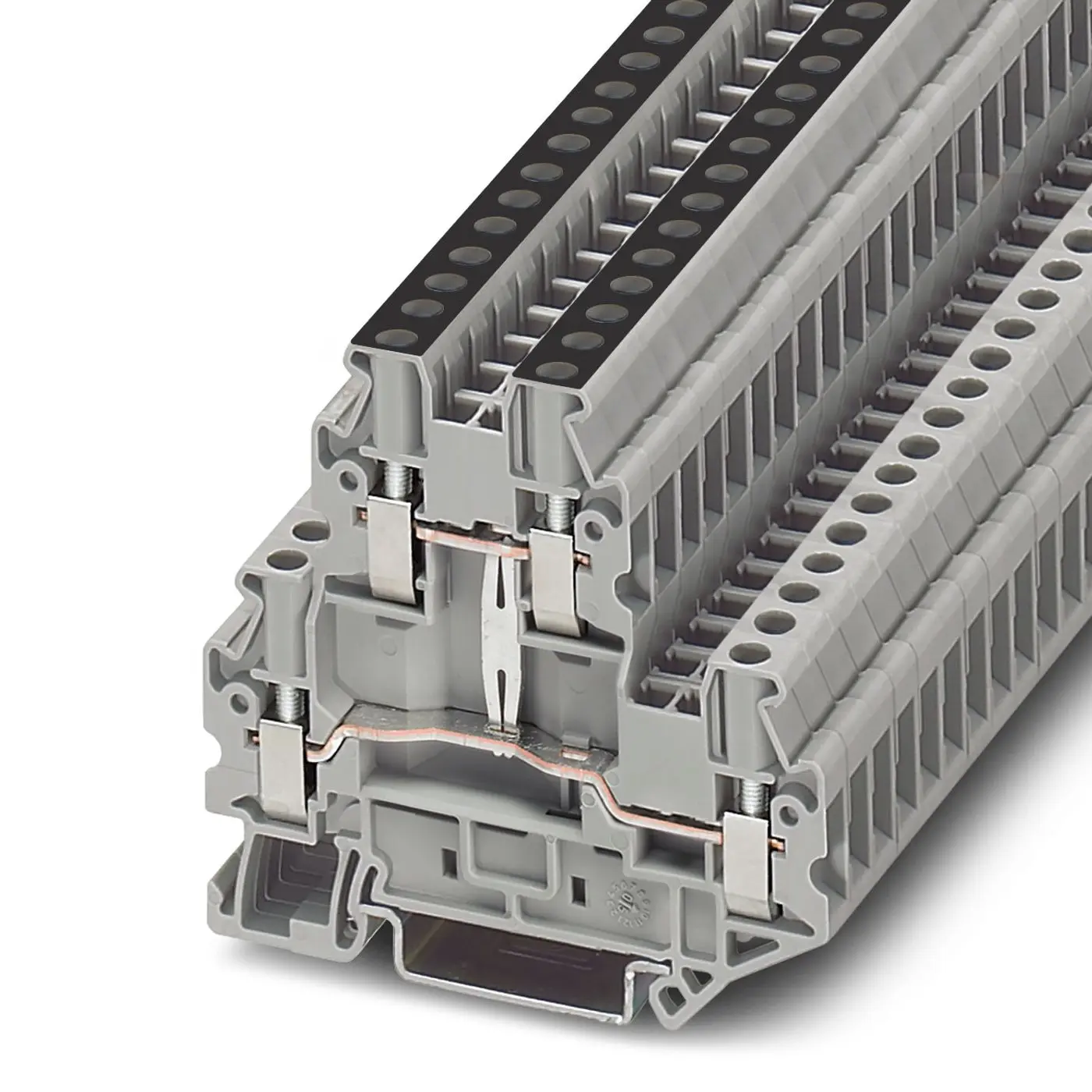 Produktfoto 1 von Phoenix Contact UTTB 2.5-PV Doppelstock Reihenklemmen Zweifach Grau, 500 V / 24A, Schraubanschluss