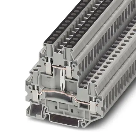 Produktfoto 1 von Phoenix Contact UTTB 2.5-PV Doppelstock Reihenklemmen 2 Grau, 0.14mm², 4 mm², 500V Schraubbefestigung IECEx KEM 06.0013