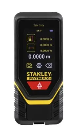 Produktfoto 1 von Stanley TLM330s Digital Laser Entfernungsmesser, 0.15/100 μm, ±1.5 mm, Rot, 2 x AAA