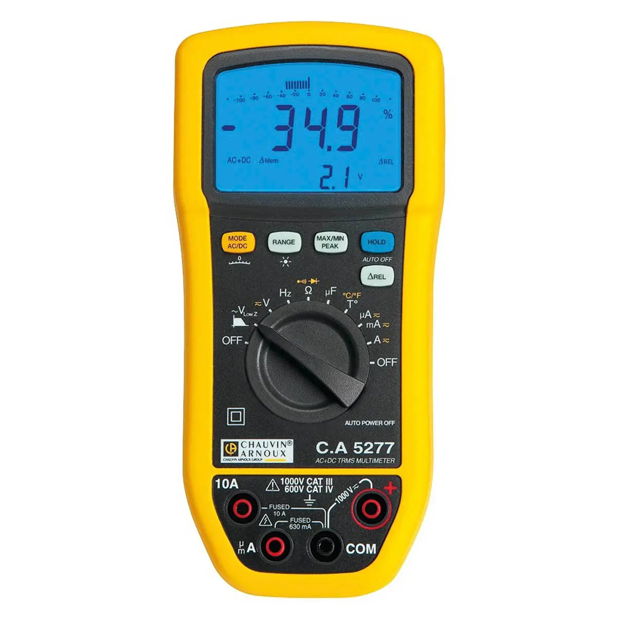 Produktfoto 1 von Chauvin Arnoux CA 5277 CA5277 Tragbar Digital Multimeter Echteffektivwert, CAT IV, CAT III 1000 V ac / 10 A 20 A dc, 60