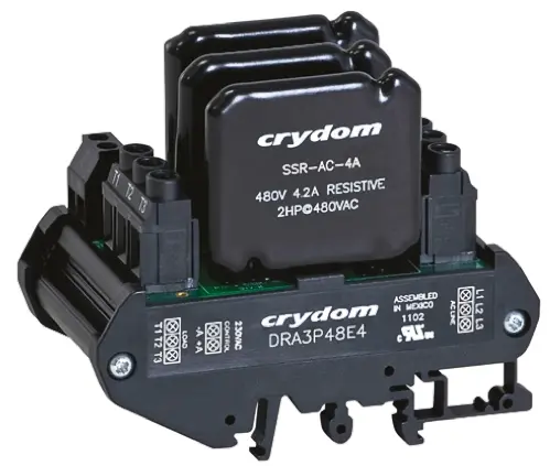 Produktfoto 1 von Sensata Crydom DRA3P Halbleiter-Interfacerelais, 2,4 A eff max., DIN-Schienen 18 V dc min. 510 V eff max. / 28 V dc