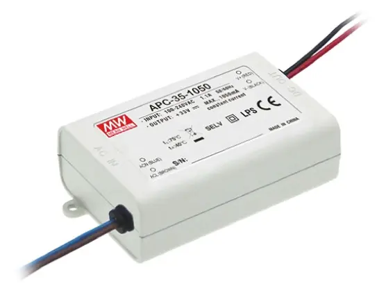Produktfoto 1 von MEAN WELL LED-Treiber, 34.7 W 264 V ac, 90 V ac, 127V dc, 370 V dc LED-Treiber 1050mA, Ausgang 11V, 33 V