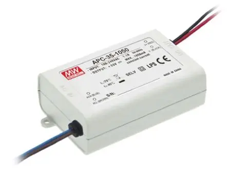 Produktfoto 1 von MEAN WELL LED-Treiber, 35 W LED-Treiber 500mA, Ausgang 25V, 70 V