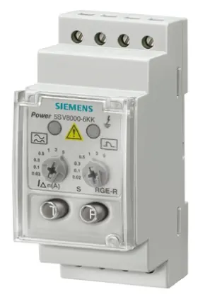 Produktfoto 1 von Siemens 5SV Überwachungsrelais Verbleibend 30mA - 5A, Einrastbefestigung, 275 V dc, 275V ac