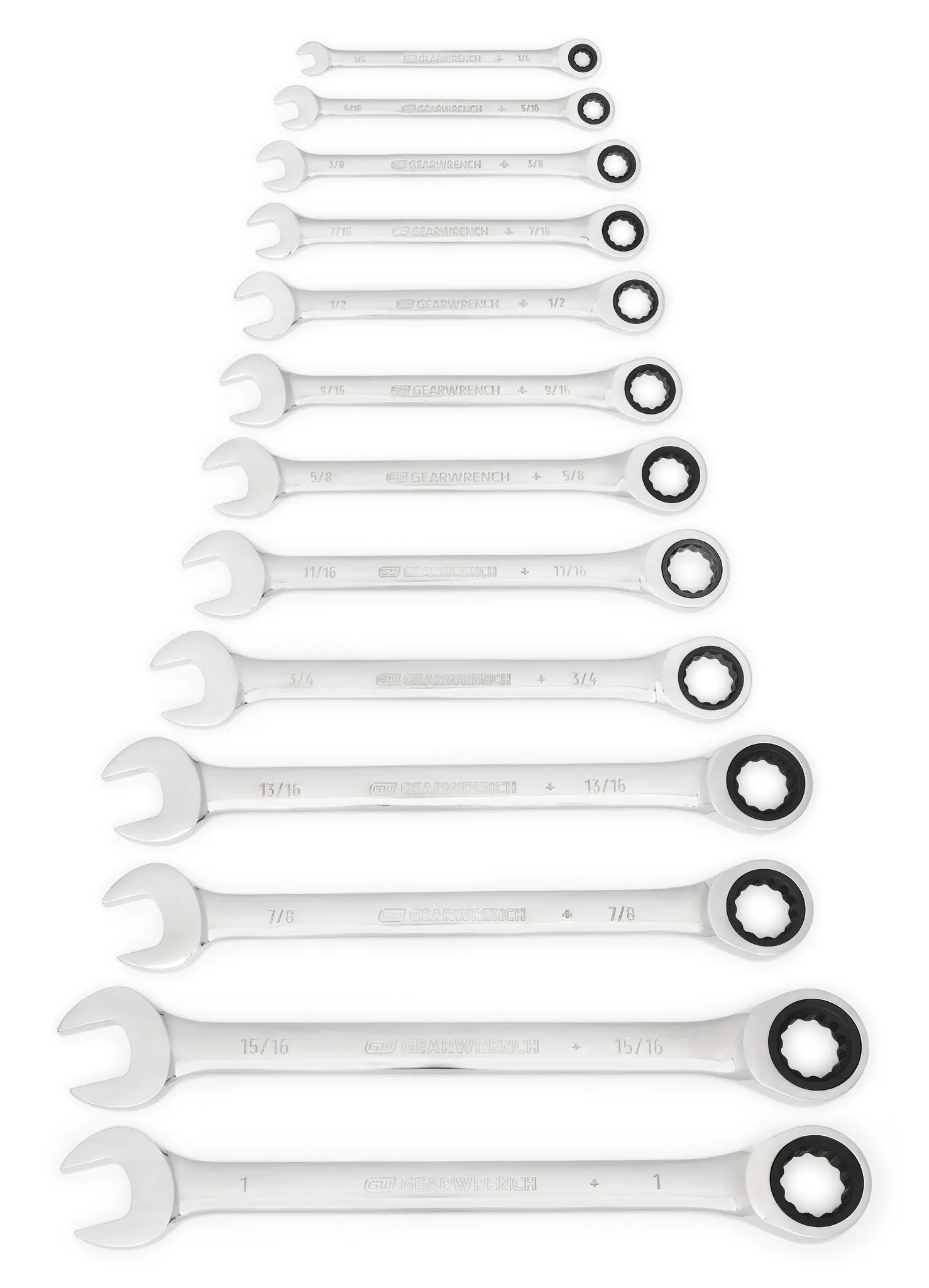 Produktfoto 1 von GearWrench Schraubenschlüsselsatz Gabel‑Ring Ratschenschlüssel Satz Legierungsstahl, 13-teilig 6.35 to 25.4 mm