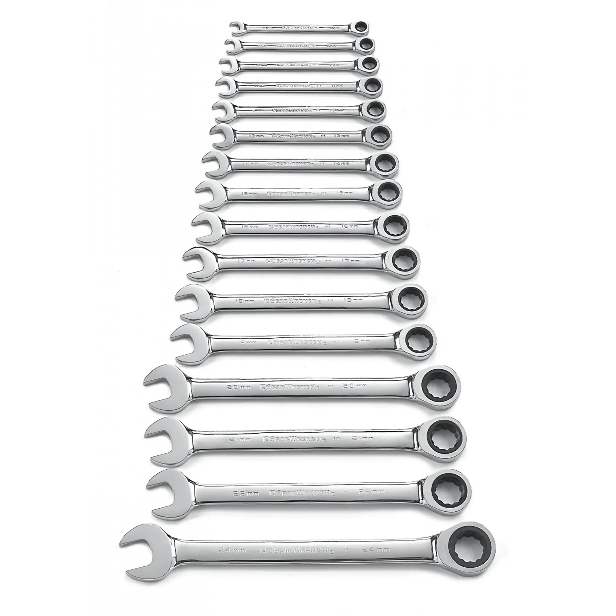 GearWrench Schraubenschlüsselsatz Gabel‑Ring Ratschenschlüssel Satz Legierungsstahl, 16-teilig 8 to 24 mm