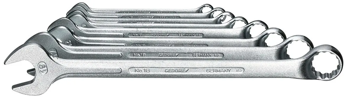 Produktfoto 1 von Gedore Schraubenschlüsselsatz Ring-Maulschlüssel CrV-Stahl, 8-teilig 9 To 19 mm