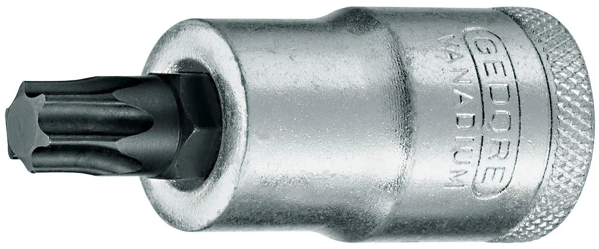 Gedore 12.7 mm T27 Schraubbit, Vierkanttreiber Chrom Vanadium Stahl, 1-teilig, 55 mm