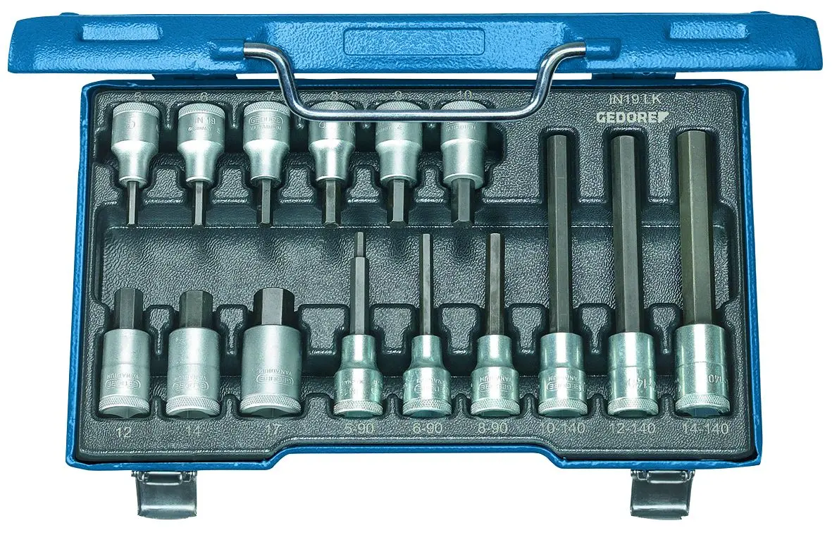 Produktfoto 1 von Gedore Sechskant Sechskant Bitsatz CrV-Stahl 1/2 in Hex 5, Hex 6, Hex 7, Hex 8, Hex 9, Hex 10, Hex 12, Hex 14, Hex 17,