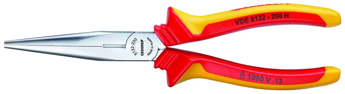 Produktfoto 1 von Gedore Spitzzange Lang, Flachrund 200 mm VDE 1000V zugelassen