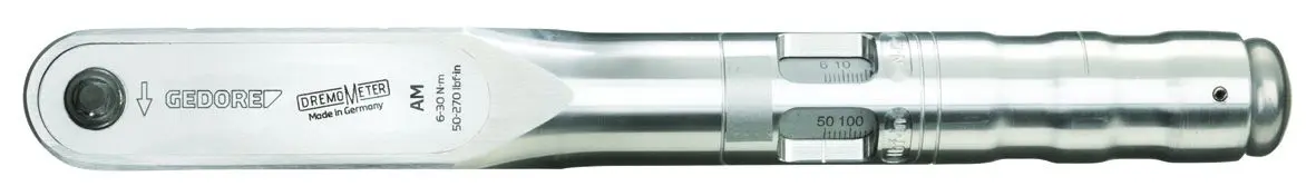 Produktfoto 1 von Gedore DREMOMETER AM 1/4 in Klick-Drehmomentschlüssel Vierkant 6 to 30 Nm, Länge 268 mm, ±3 %