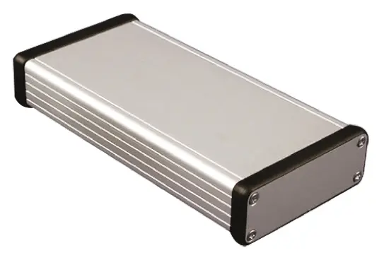 Produktfoto 1 von Hammond 1455; Gehäuse; Aluminium; Silber IP54 Breite 78 mm Höhe 27 mm Länge 160 mm