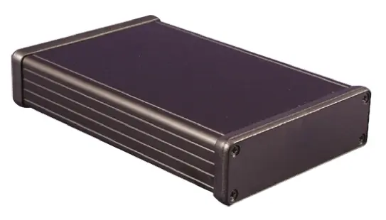 Produktfoto 1 von Hammond 1455; Gehäuse; Aluminium; Schwarz IP54 Breite 103 mm Höhe 30.5 mm Länge 160 mm