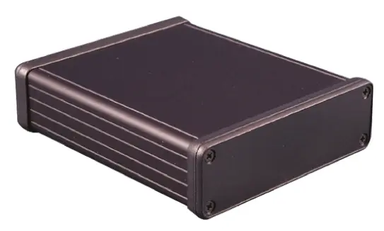 Produktfoto 1 von Hammond 1455; Gehäuse; Aluminium; Schwarz IP54 Breite 103 mm Höhe 30.5 mm Länge 120 mm