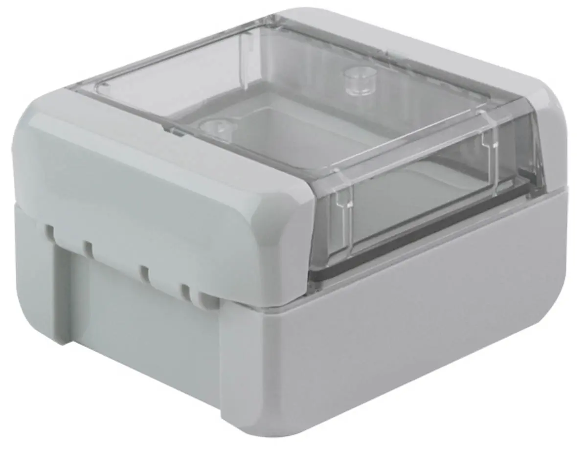 Produktfoto 1 von Bopla Bocube; Gehäuse; Polycarbonat; Hellgrau; IK07 IP66, IP68 Breite 80 mm Höhe 47 mm Länge 89 mm
