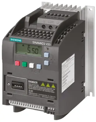 Produktfoto 1 von Siemens SINAMICS V20 3-Phasen Frequenzumrichter 1.1 kW 480 V 3.1 A 550Hz
