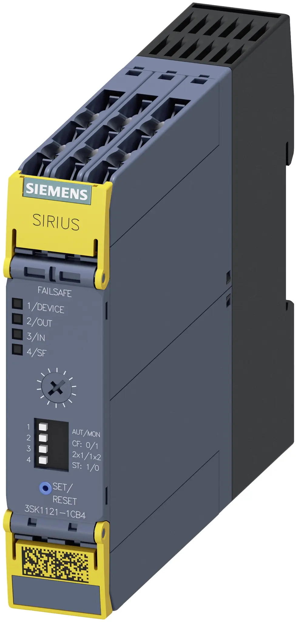 Produktfoto 1 von Siemens 3SK1 Sicherheitsrelais, 24V dc, 1-Kanal, 4 Sicherheitskontakte Zeitverzögert, 4 ISO 13849-1, Automatisch,