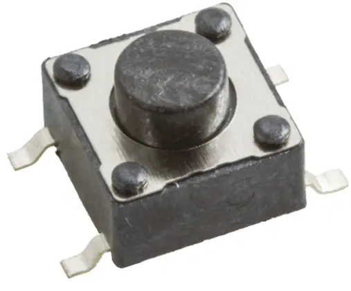 Produktfoto 1 von Würth Elektronik Taster SPST, Lötanschluss 50 mA @ 12 V dc Tastend 1.6mm Taster Schwarz, 6.2 x 6.2mm B. 6.2mm L. 6.2mm
