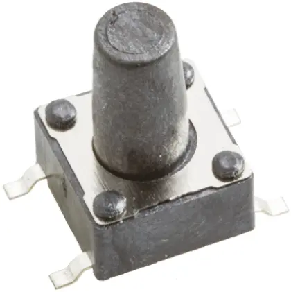 Produktfoto 1 von Würth Elektronik Taster SPST, Lötanschluss 50 mA @ 12 V dc Tastend 6.1mm Taster Schwarz, 6.2 x 6.5mm B. 6.2mm L. 6.5mm