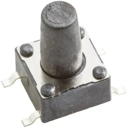Produktfoto 1 von Wurth Elektronik Taster SPST Taster, Lot 50mA Tastend 6.1 mm Schwarz Oberfläche B. 6.2mm L. 6.5 mm