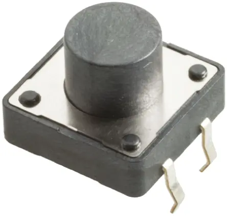 Produktfoto 1 von Würth Elektronik Taster SPST, Lötanschluss 50 mA @ 12 V dc Tastend 5mm Knopf Schwarz, 12 x 12.5mm B. 12mm L. 12.5mm