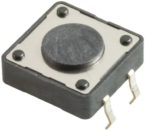 Produktfoto 1 von Würth Elektronik Taster SPST, Lötanschluss 50 mA @ 12 V dc Tastend 5mm Knopf Schwarz, 12 x 12.5mm B. 12mm L. 12.5mm