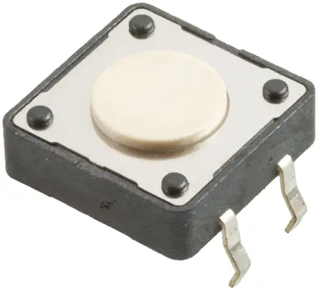 Produktfoto 1 von Würth Elektronik Taster SPST, Lötanschluss 50 mA @ 12 V dc Tastend 5mm Knopf Weiß, 12 x 12.5mm B. 12mm L. 12.5mm