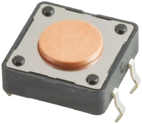 Produktfoto 1 von Würth Elektronik Taster SPST, Lötanschluss 50 mA @ 12 V dc Tastend 0.8mm Knopf Rosa, 12 x 12.5mm B. 12mm L. 12.5mm