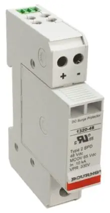 Produktfoto 1 von Bourns 1320 Überspannungsableiter 2-poliger Protektor 30 kA 65V dc, DIN-Hutschiene, -40 °C→85 °C