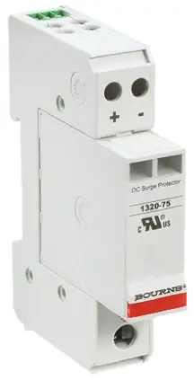 Produktfoto 1 von Bourns 1320 Überspannungsableiter 2-poliger Protektor 40 kA 100V dc, DIN-Hutschiene, -40 °C→85 °C