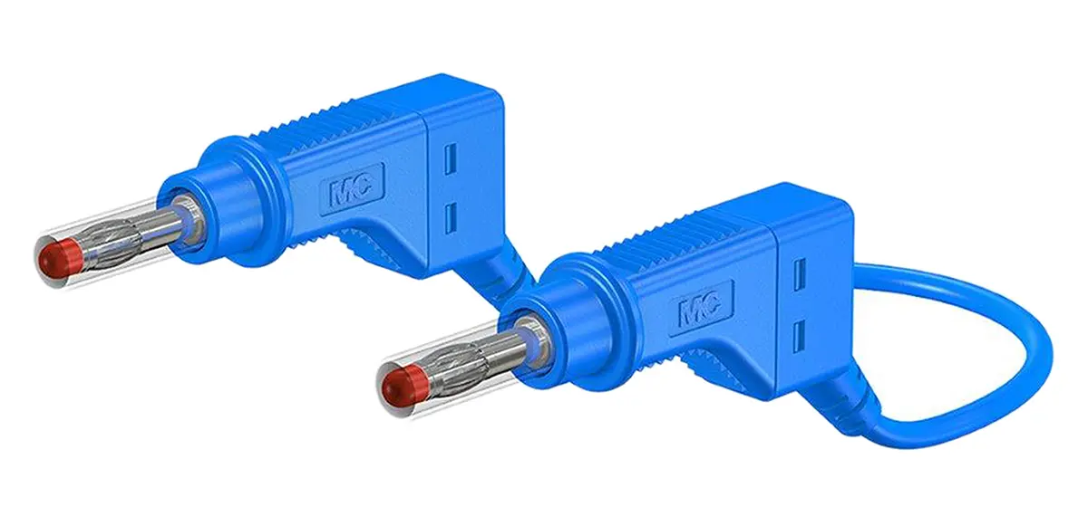 Produktfoto 1 von Staubli Steckverbinder-Messleitung 32A Stecker / Stecker, Blau Polyvinylchlorid-isoliert 500 mm, 600 V