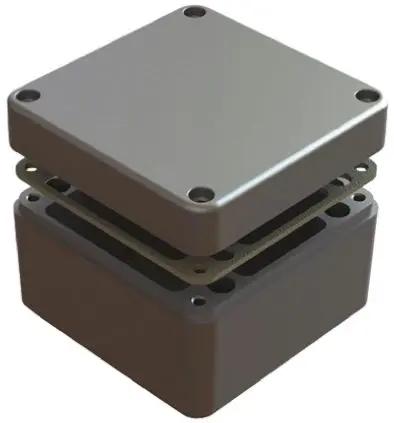 Produktfoto 1 von Deltron 486; Gehäuse; Aluminium; Grau IP68 Breite 120 mm Höhe 80 mm Länge 120 mm