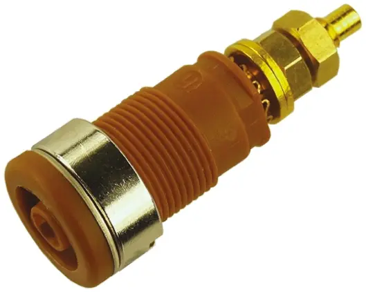 Produktfoto 1 von Hirschmann Test & Measurement 4 mm Buchse Braun Buchse für Laborstecker, Kontakt Gold, 1000 V ac/dc 32A Lot