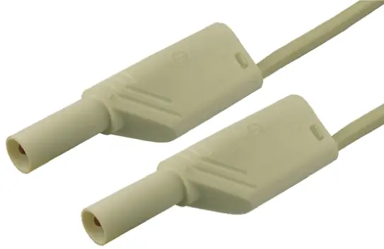 Produktfoto 1 von Hirschmann Test & Measurement Steckverbinder-Messleitung 32A Stecker / Stecker, Weiß Polyvinylchlorid-isoliert 2 m, 1000