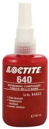 Produktfoto 1 von Loctite Loctite 640 Fügeklebstoff, Hoch Flüssig Grün Urethanmethacrylat, Flasche 50 ml, 175 °C, -55 °C