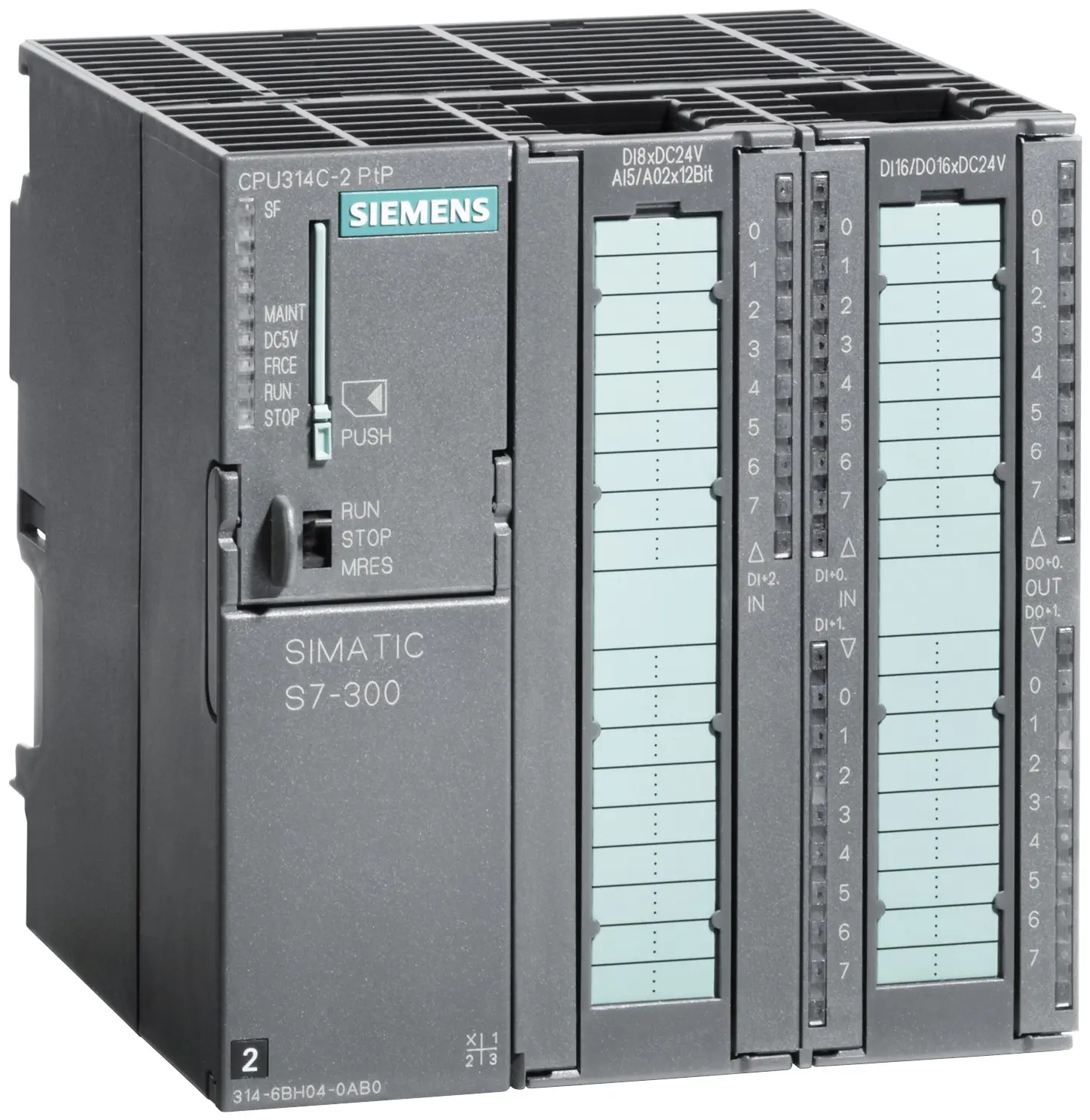 Produktfoto 1 von Siemens SIMATIC S7-300 SPS CPU, 24 (Digital), 4 (Analog) Eing. Analog, digital Ausg.Typ Analog, digital Eing.Typ für