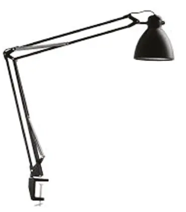 Produktfoto 1 von Luxo LED Schreibtischlampe Typ G, Typ C Klemme, Einstellbarer Arm bis 100 cm Schwarz, 20 V / 8 W Leuchtmittel inkludiert