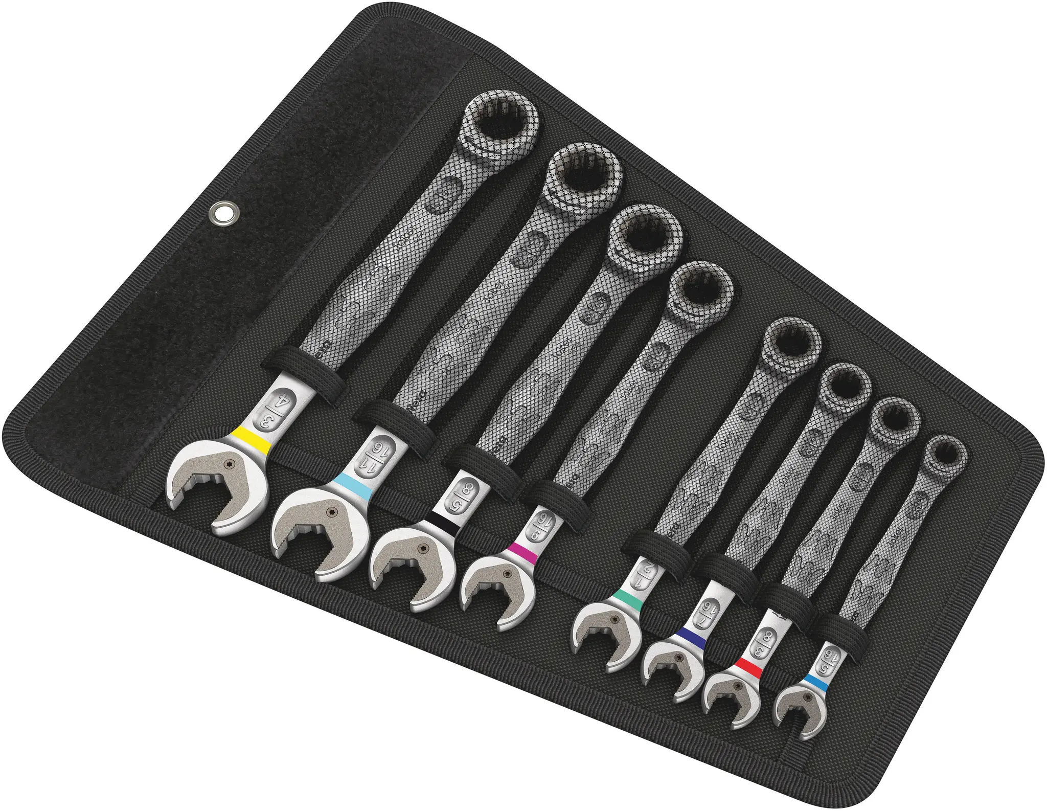 Produktfoto 1 von Wera Schraubenschlüsselsatz Gabel‑Ring Ratschenschlüssel Satz CrMo-Stahl, 8-teilig 5/16 To 3/4 in