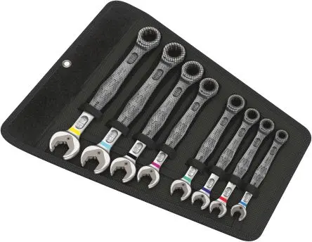 Produktfoto 1 von Wera Schraubenschlüsselsatz Gabel‑Ring Ratschenschlüssel Satz CrMo-Stahl, 8-teilig 5/16 To 3/4 in