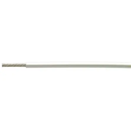 Produktfoto 1 von TE Connectivity Einzeladerleitung 0,24 mm², 24 AWG 100m Weiß Polyester isoliert Ø 0.89mm 19/36 Litzen