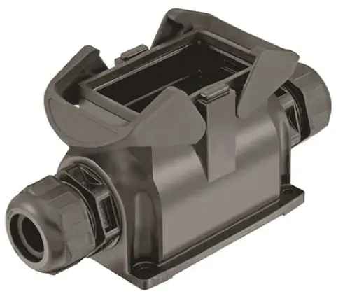 Produktfoto 1 von HARTING Han-Eco Gehäuse für robusten Stromversorgungsstecker 2 Hebel 2, SMD 10B Anbaugehäuse, IP65