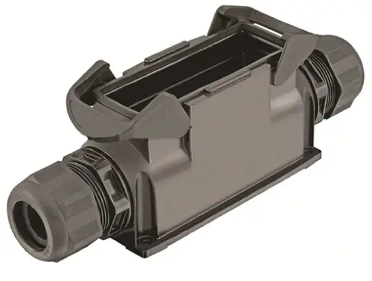 Produktfoto 1 von HARTING Han-Eco Gehäuse für robusten Stromversorgungsstecker 2 Hebel 2, SMD 24B Anbaugehäuse, IP65