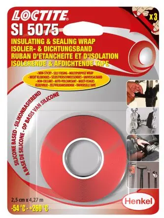 Produktfoto 1 von Loctite 5075 Silikon Isolierband Rot,  Stärke  0.5 mm x 25mm x 4.27 m, -54 °C bis 260 °C